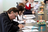 Настоятель храма Спаса на водах протоиерей Андрей Амелин и матушка София Амелина приняли участие в "Диктанте Победы" 